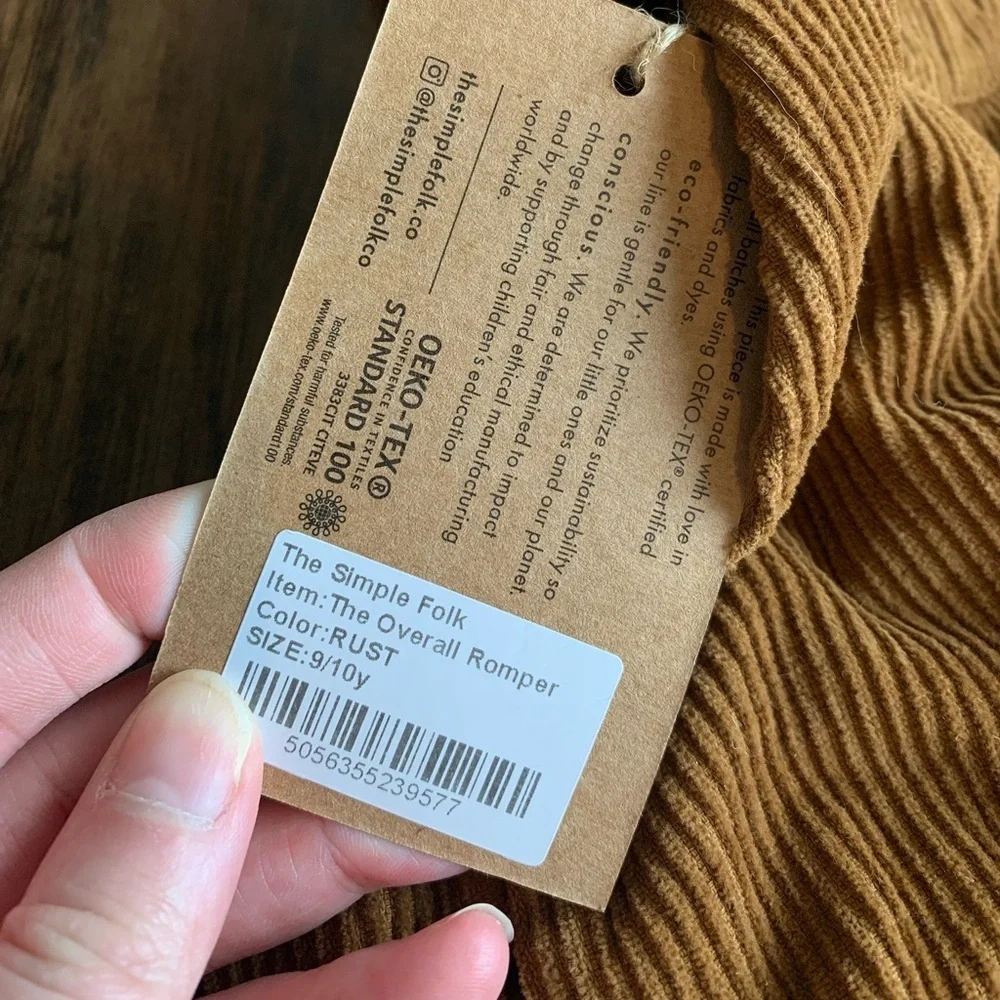 The simple folk nwt corduroy romper 9/10y
